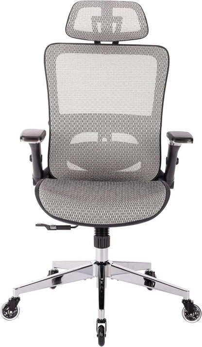 Criss Cross Chair with Wheels - Ergonomic Mesh Office Chair with Adjustable Headrest, Tilt Function, Lumbar Support, and Blade Wheels for Comfortable Home Office Desk Sitting (Black1)