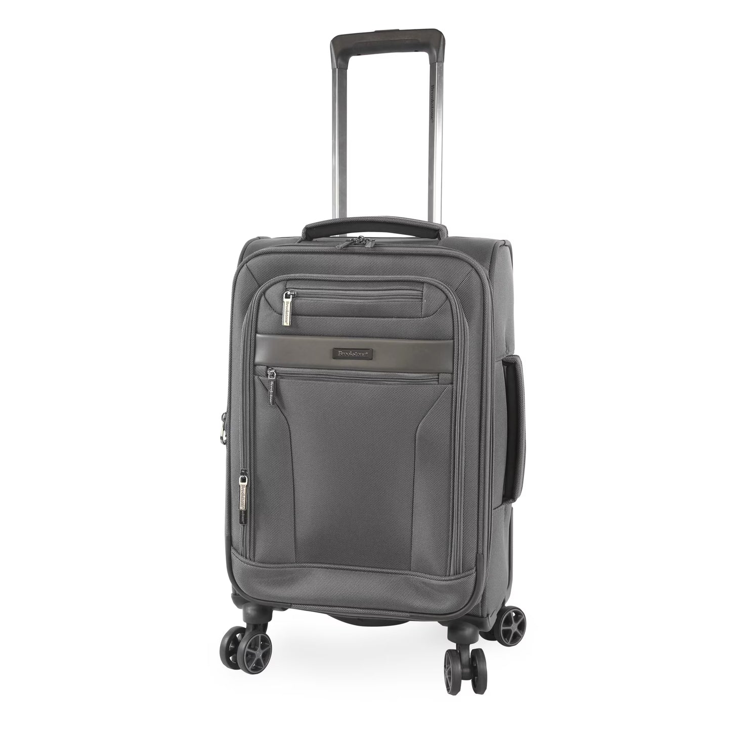 Brookstone Harbour 22" Softside Carry-on Spinner Luggage - Dark Charcoal