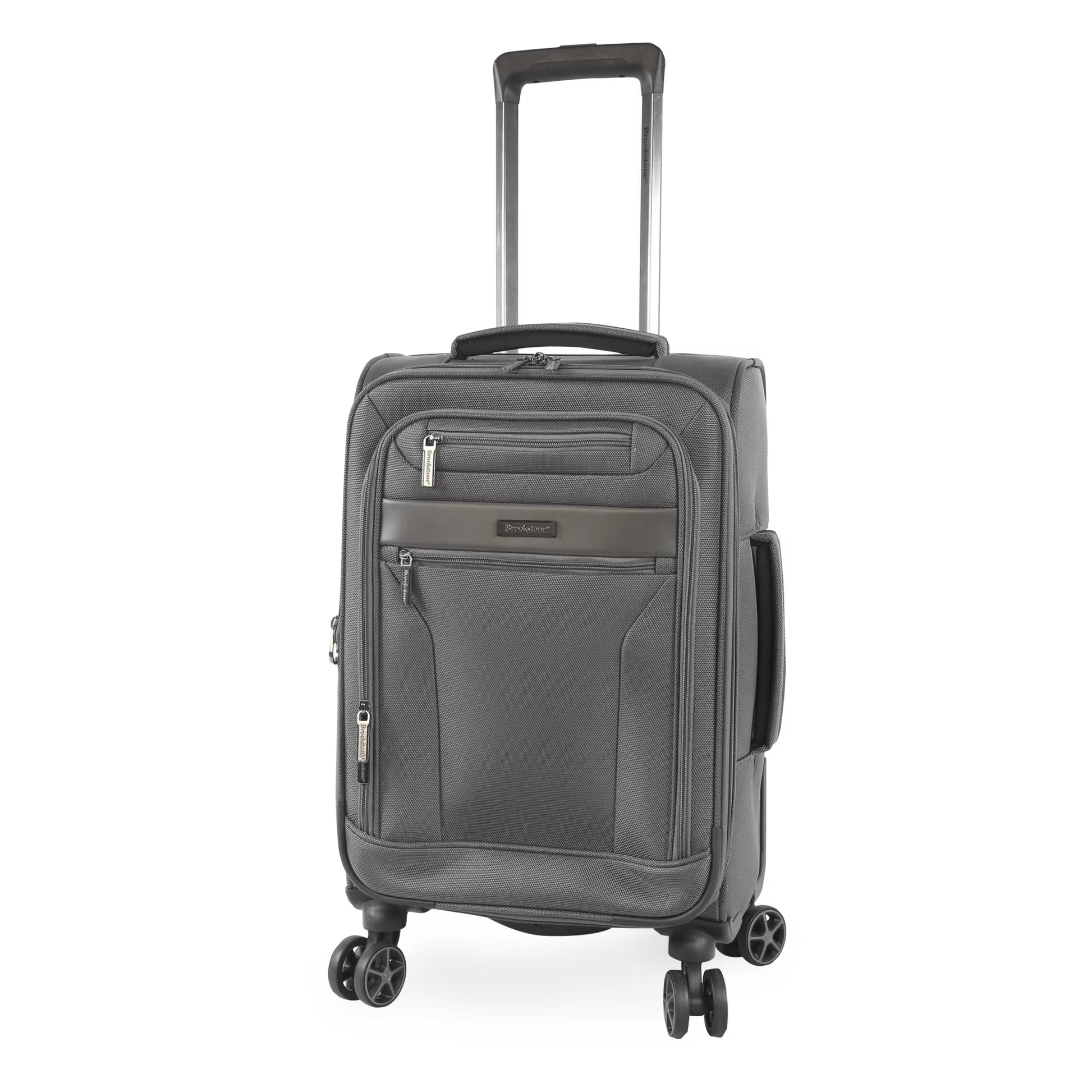 Brookstone Harbour 22" Softside Carry-on Spinner Luggage - Dark Charcoal