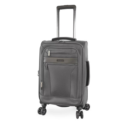 Brookstone Harbour 22" Softside Carry-on Spinner Luggage - Dark Charcoal