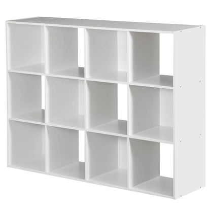 ZENSTYLE 12 Cubes Storage Shelves Organizer Bookshelf Display Cabinet for Home Office White