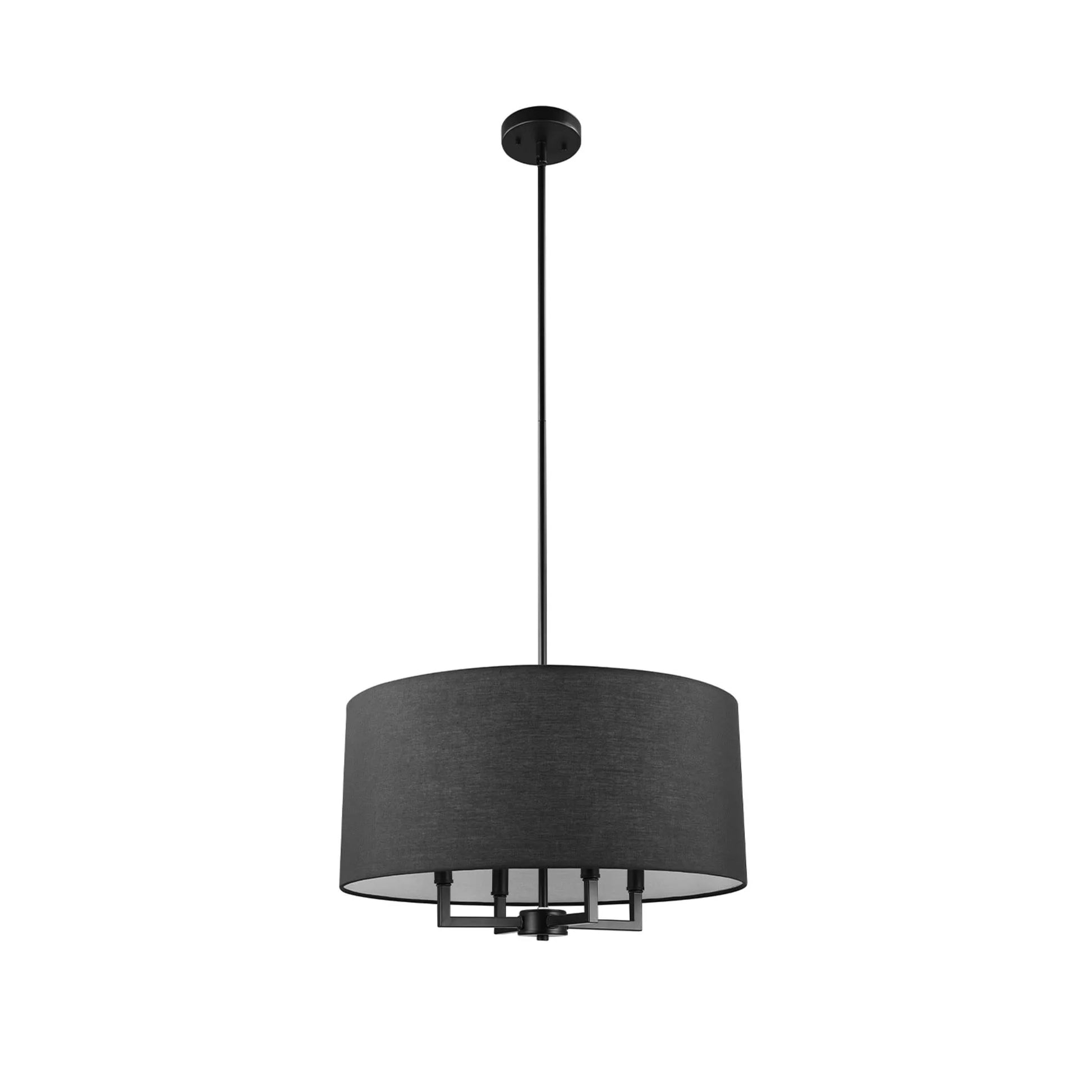 Globe Electric 60340 Emery 4 Light 20" Wide Drum Pendant - Black