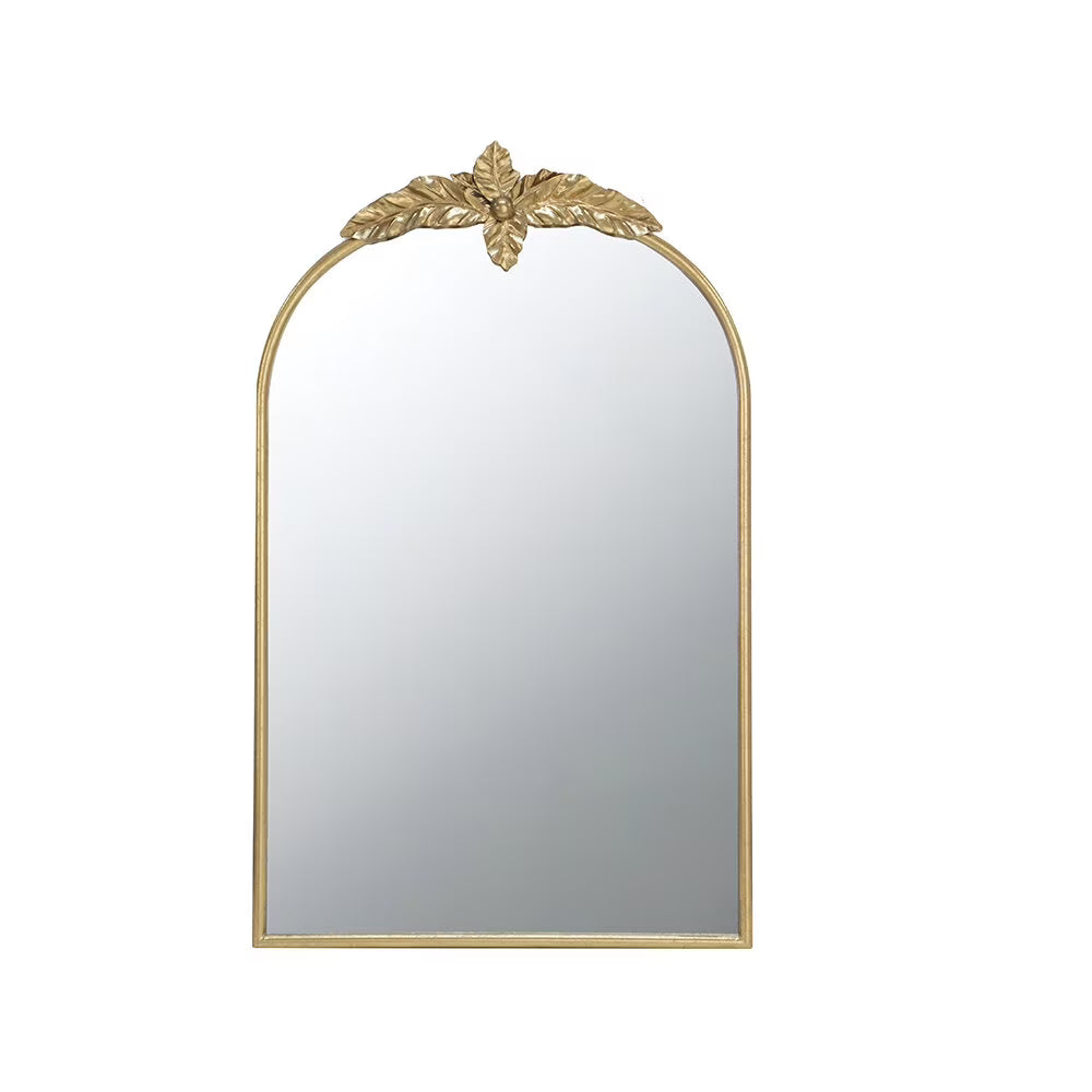 Full Length Mirror 24" x 36" Arched Wall Mirror with Gold Metal Frame, Wall Mirror for Living Room Bedroom Hallway,Full Body Mirror