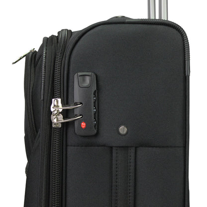 CalBags Kemyer Softside Lightweight 3-Piece Expandable Spinner Luggage Set - Black