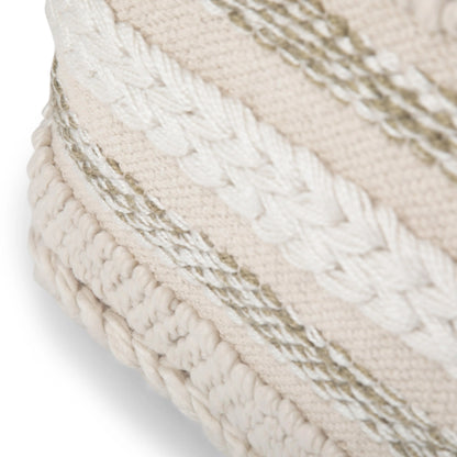 Sommer Boho Square Pouf in Natural Handloom Woven Pattern