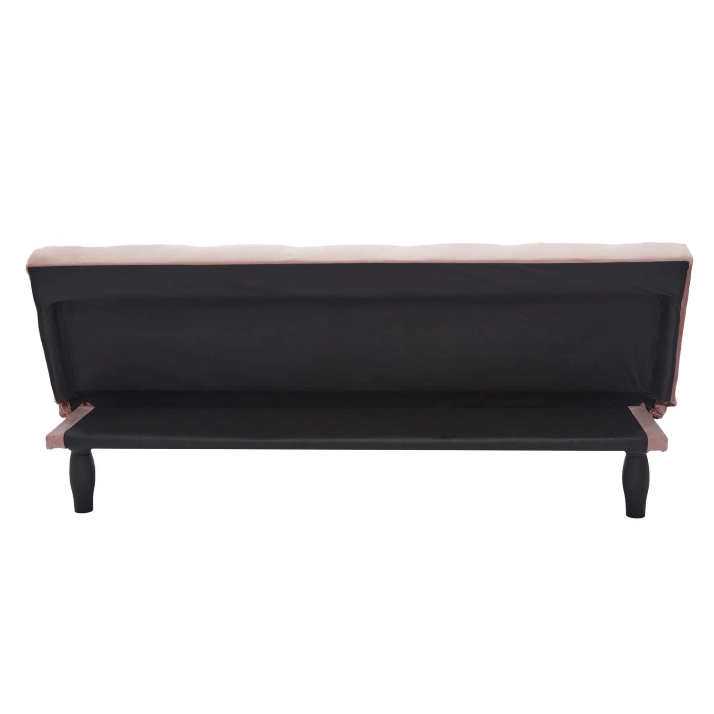 Aukfa Velvet Futon Convertible Sofa for Home Office, Tufted Back, Space Save, Pink