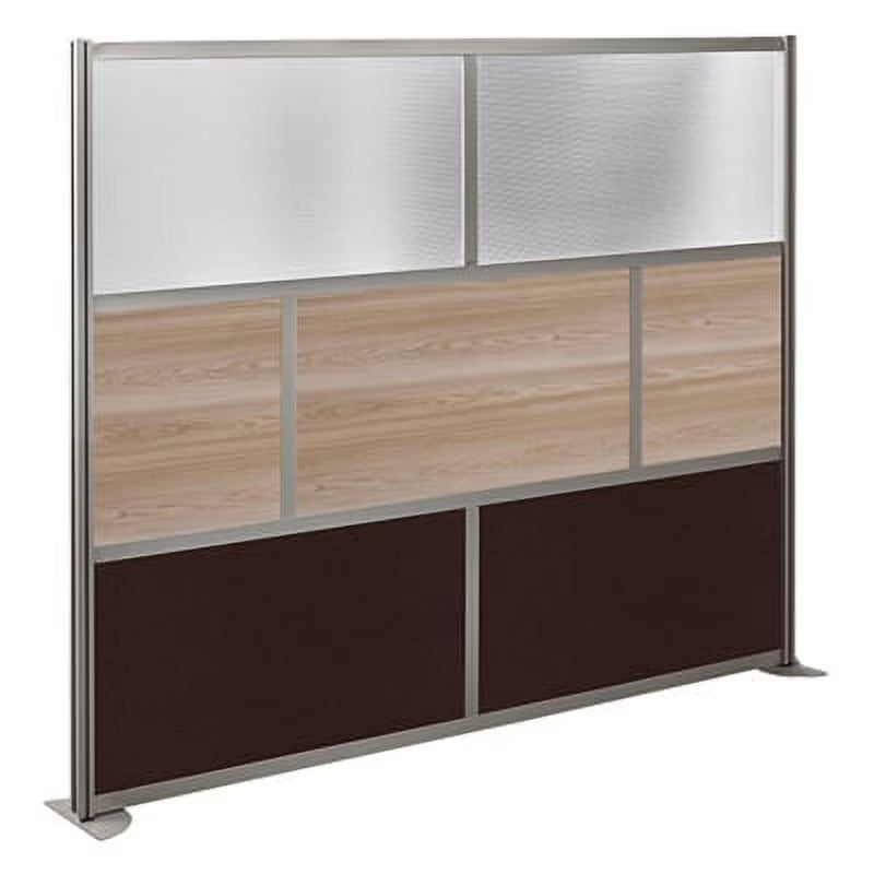 NBF Office Partition Room Divider - 76"H x 96"W Espresso & Warm Ash, Large Privacy Screen, Portable Partition Wall, Free Standing Office Divider