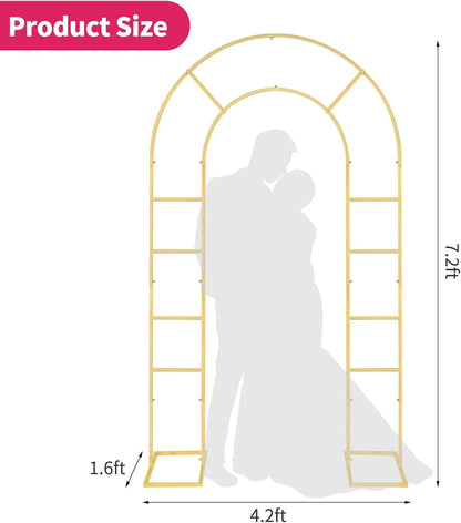 U-Shaped Metal Arched Flower Rack Perfect for Wedding Decorations and Celebrations 7.2 x 4.2 FT Wedding Arch Frame for Birthdays, Parties, and More (White)