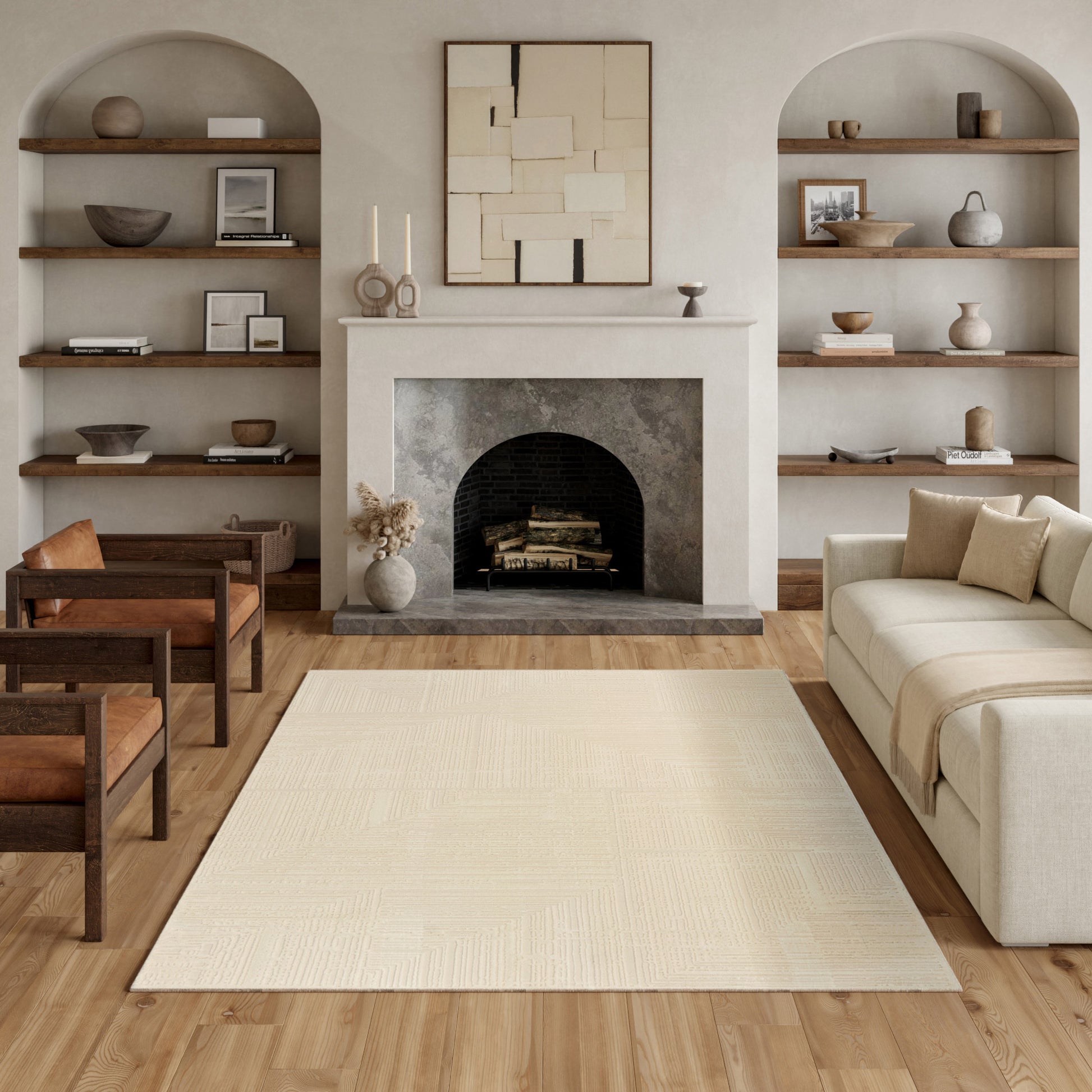 Nourison Briar Area Rug, Privet, 6’6” x 9’6”