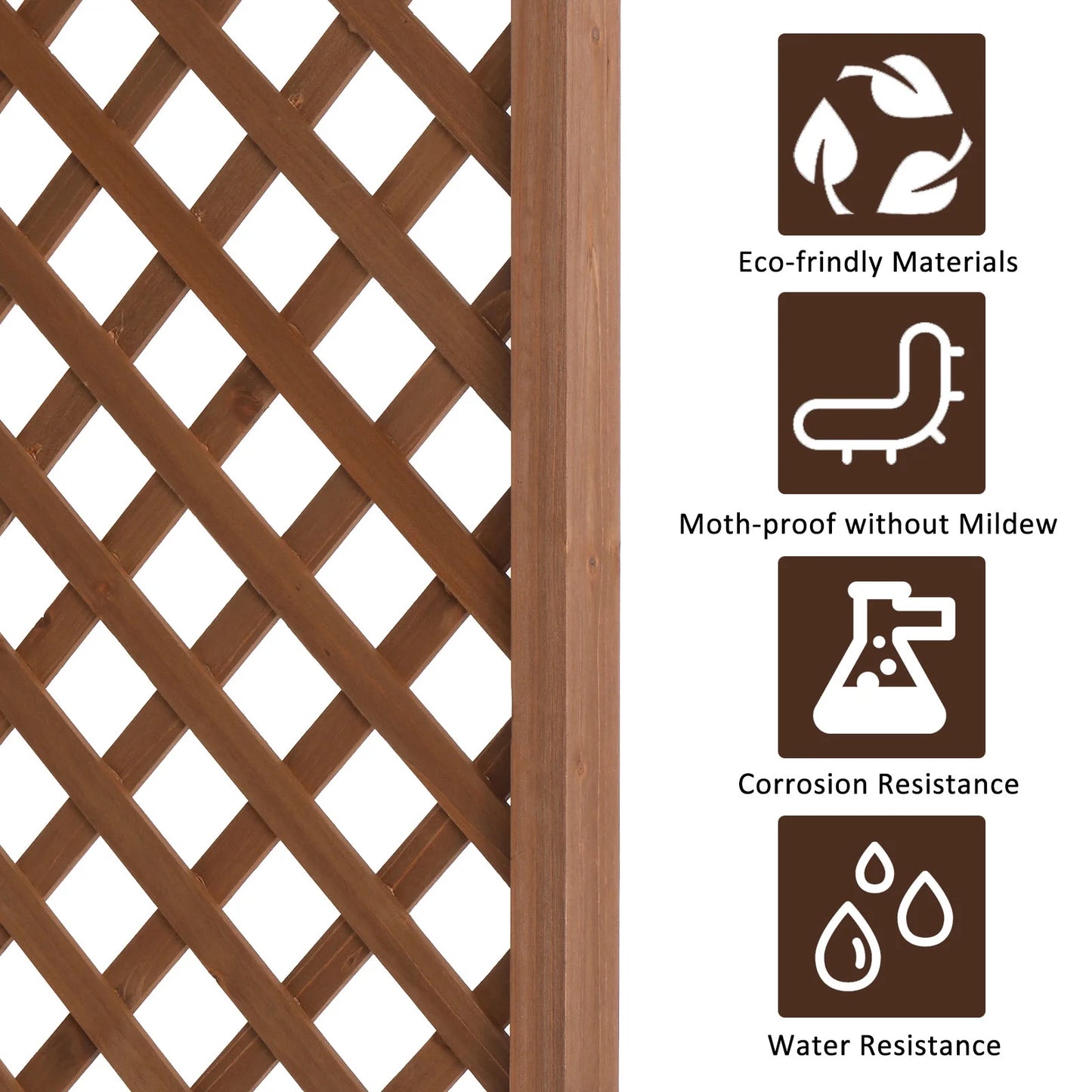 Ktaxon 5ft Wooden Garden Arch - Flat Top Trellis for Climbing Plants, Wedding, Backyard, Dark Brown