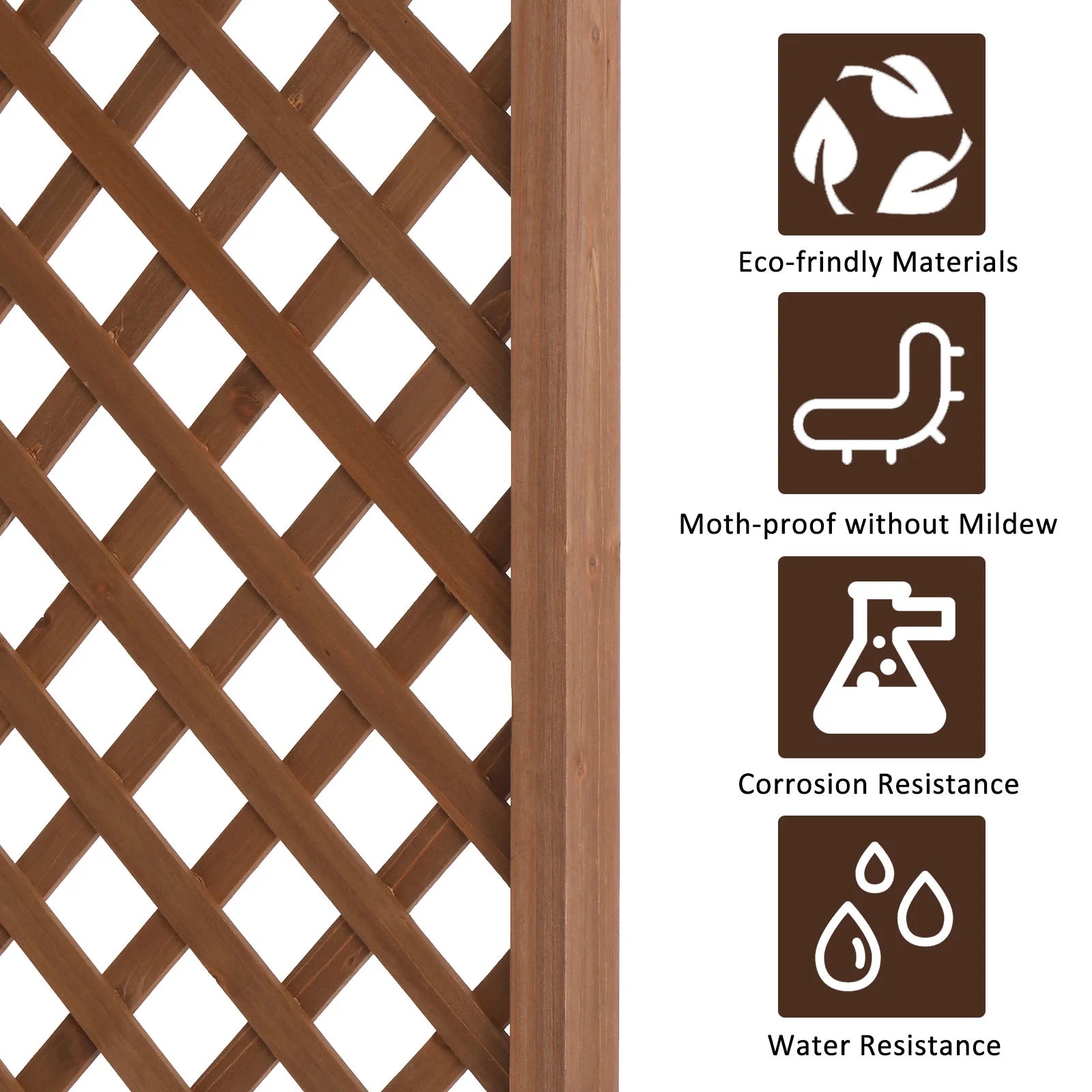 Ktaxon 5ft Wooden Garden Arch - Flat Top Trellis for Climbing Plants, Wedding, Backyard, Dark Brown
