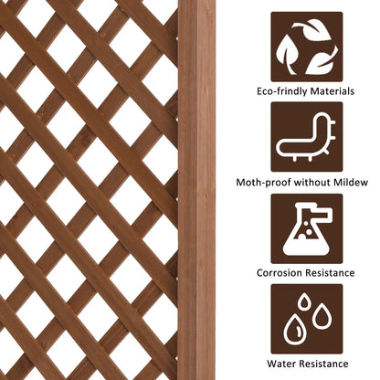 Ktaxon 5ft Wooden Garden Arch - Flat Top Trellis for Climbing Plants, Wedding, Backyard, Dark Brown