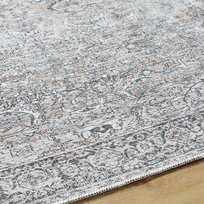 Better Homes & Gardens Persian Blooms Washable Non-Skid Indoor Area Rug, Brown, 5'3" x 7'