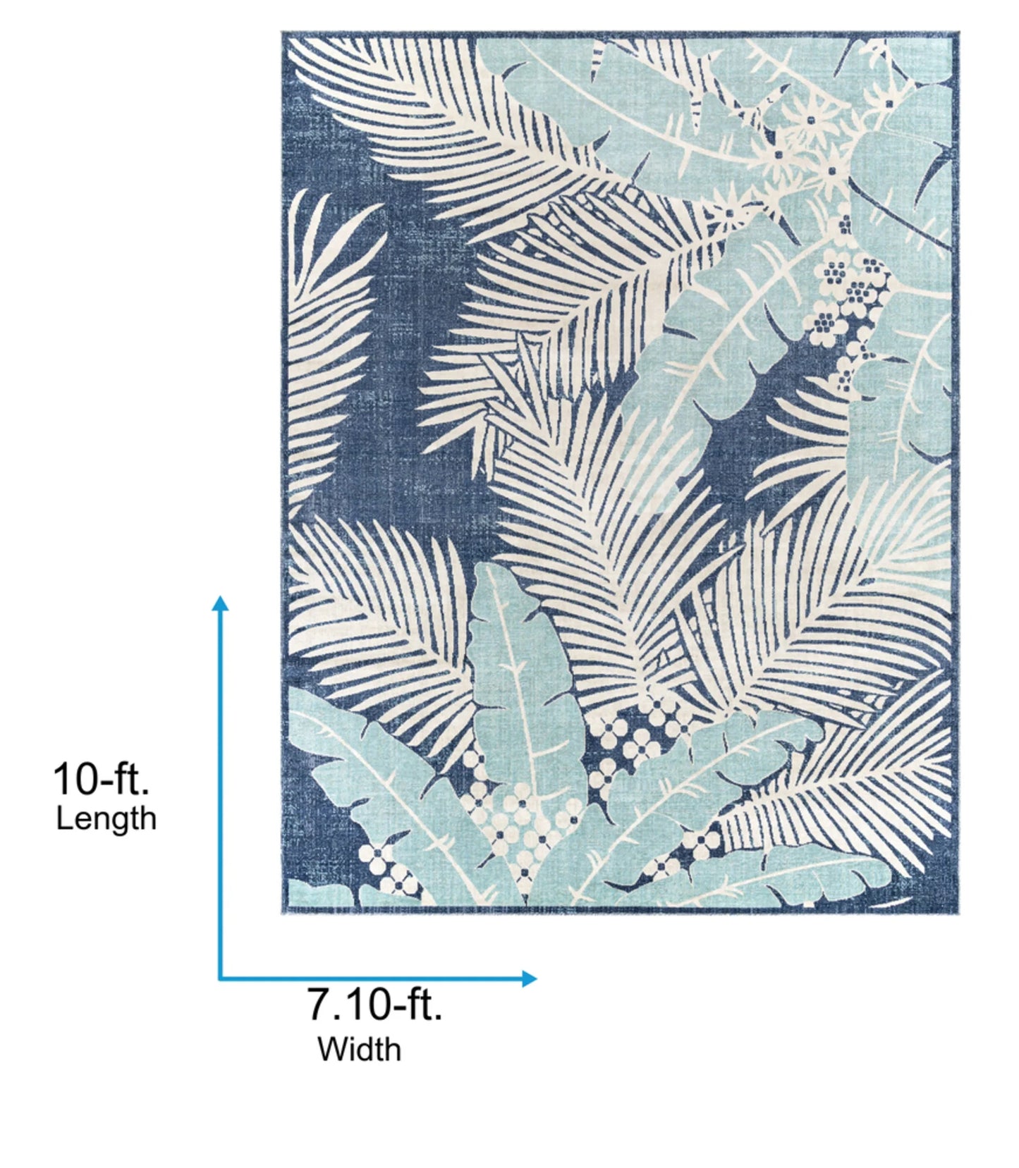 Livabliss Bodrum Coastal Indoor/Outdoor Area Rug,5'3" x 7'3",Blue