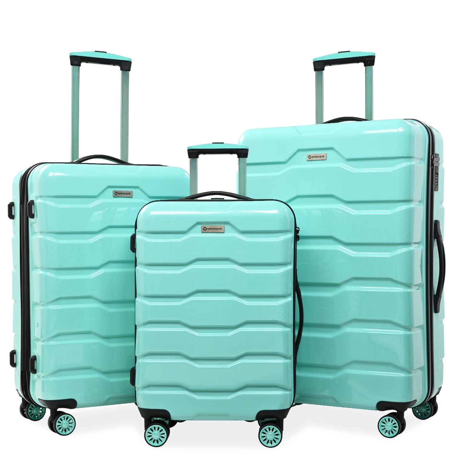 3-Piece Hardside Luggage Sets, Lightweight Spinner Suitcase with Wheels TSA Lock, Airline Approved Carry-On Suitcase and Luggage Set(20°+24°+28°), Durable ABS Material, Rose Gold