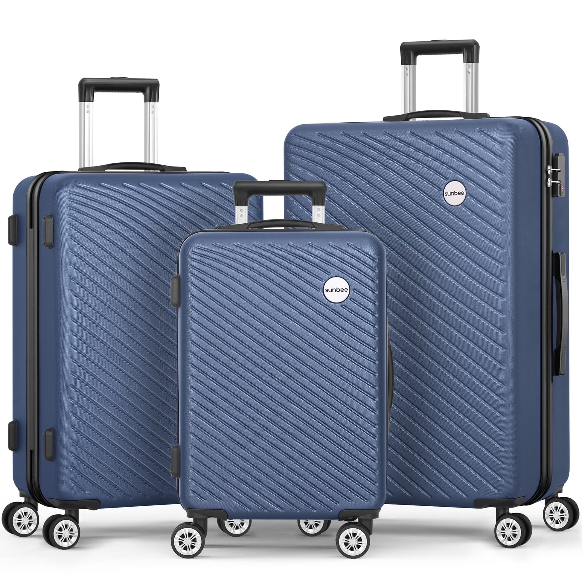 Sunbee 3 Piece Luggage Sets Hard Shell Suitcase Set with TSA Lock Durable Spinner Wheels