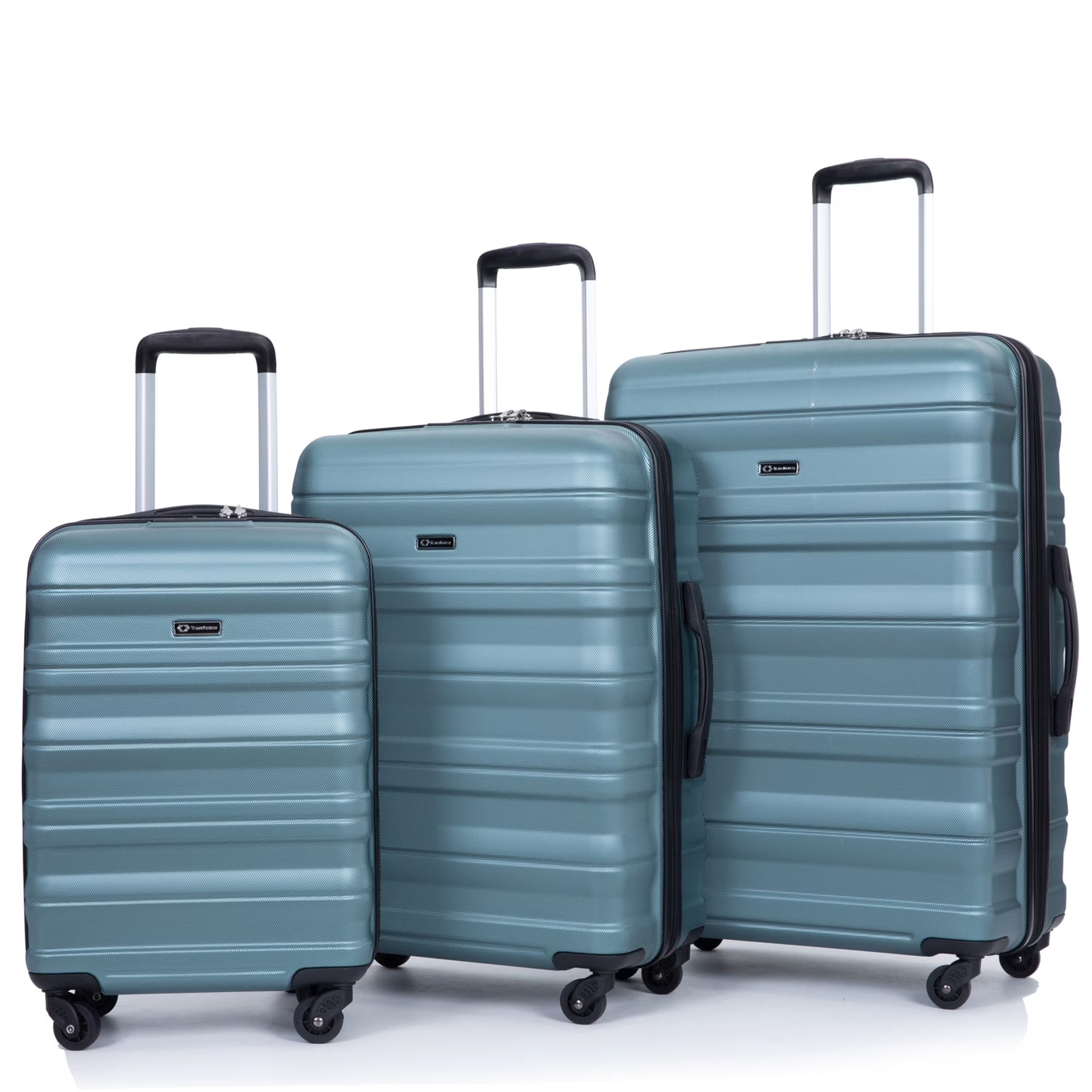 PAPROOS Hardside Luggage Set, 3 Piece 21in 25in 29in Carry on Suitcases Set with 2 Hooks and TSA Lock, Modern Lightweight Luggage Set, Hardshell Expandable Suitcase Set for Family Travel, Black