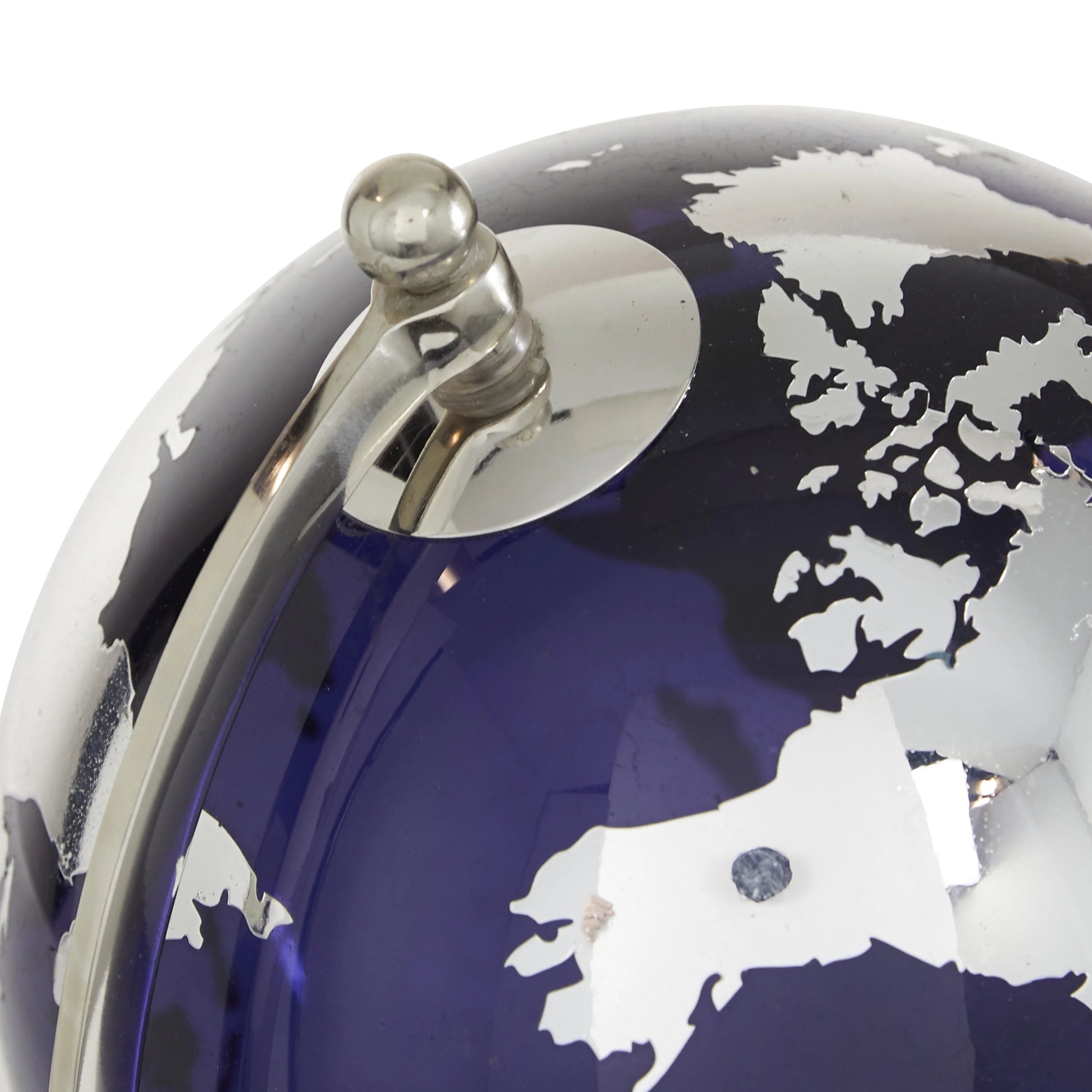 DecMode 8" Blue Globe with Silver Accents