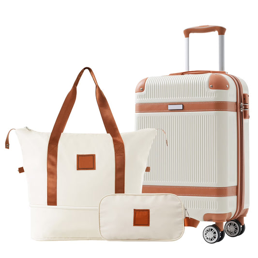 3 PCS set Expandable Suitcase Set Luggage Sets, 20 in Carry On Luggage with TSA Lock and Double Spinner Wheels