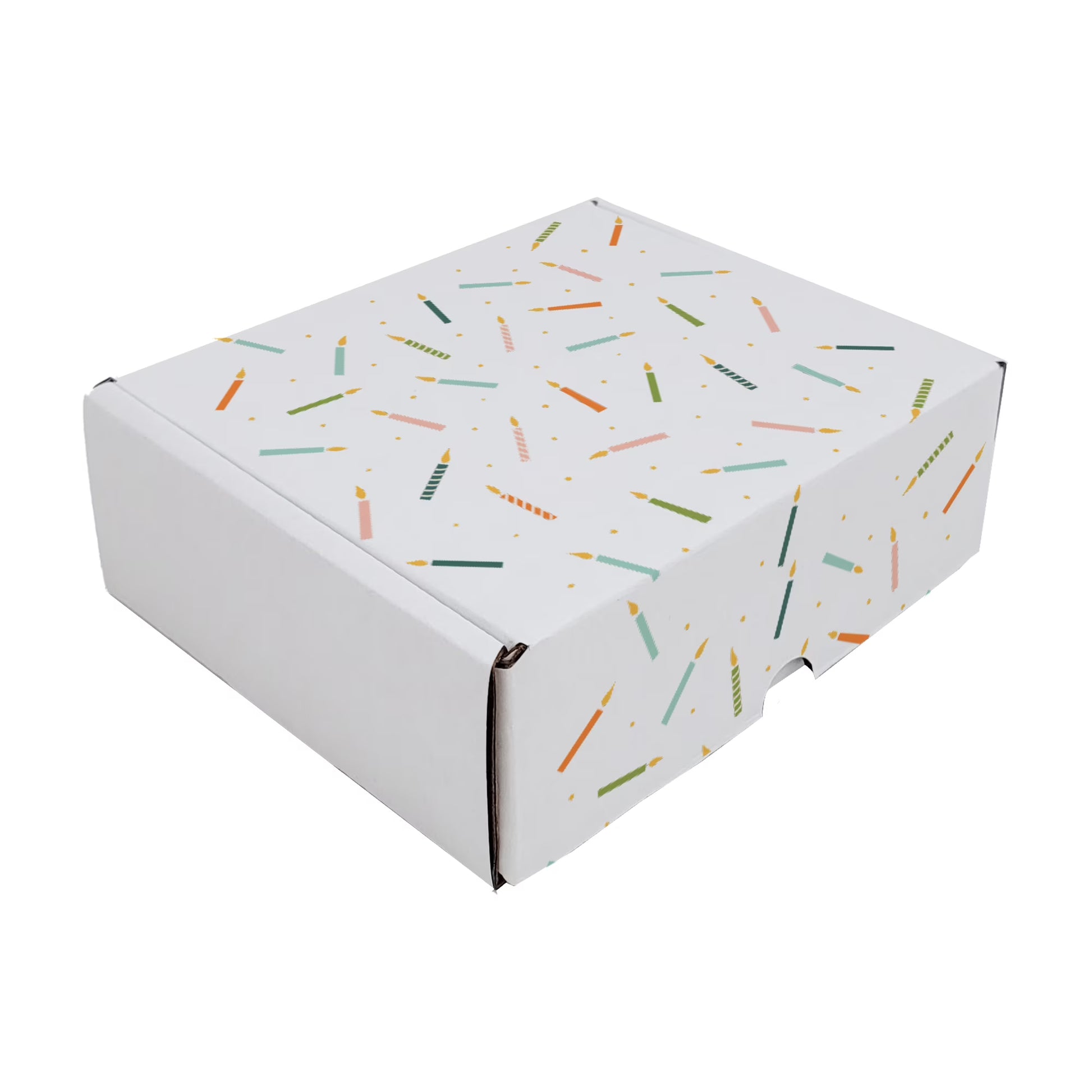 Ucanpack Birthday Gift Box Mailer Boxes 7 5/8 x 6 x 5 4/9" - Candles Printed Holiday Packaging - Holiday Shipping Box Made In USA Holiday Gift Box Gift Shipping Boxes