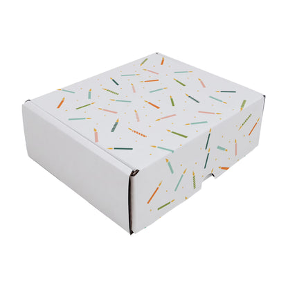 Ucanpack Birthday Gift Box Mailer Boxes 7 5/8 x 6 x 5 4/9" - Candles Printed Holiday Packaging - Holiday Shipping Box Made In USA Holiday Gift Box Gift Shipping Boxes