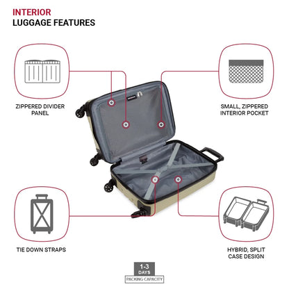 SWISSGEAR Wave Hardside Expandable Carry-on Luggage with Spinner Wheels, Sand