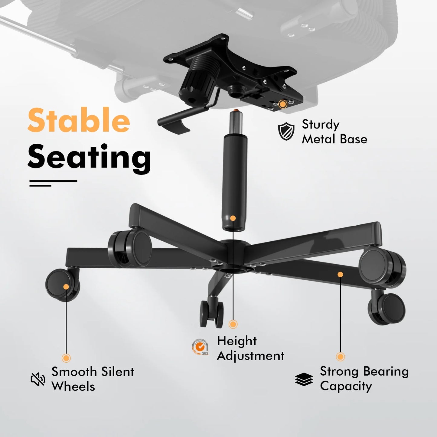 HomeZeer Ergonomic Cross-Legged Office Chair with Footrest & Headrest, Heavy Duty Executive Desk Chair with Flip-up Armrests, Corduroy Fabric Computer Criss Cross Chair for Home Office, Black