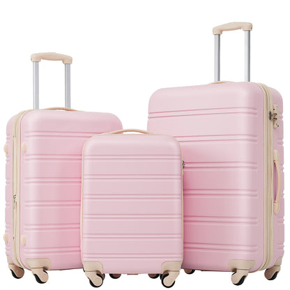 RONSHIN 3pcs/set Suitcase Luggage Set Hardside Spinner Suitcase with TSA Lock And 360° Spinner Wheels 20" 24" 28" for Travel Camping Outdoor