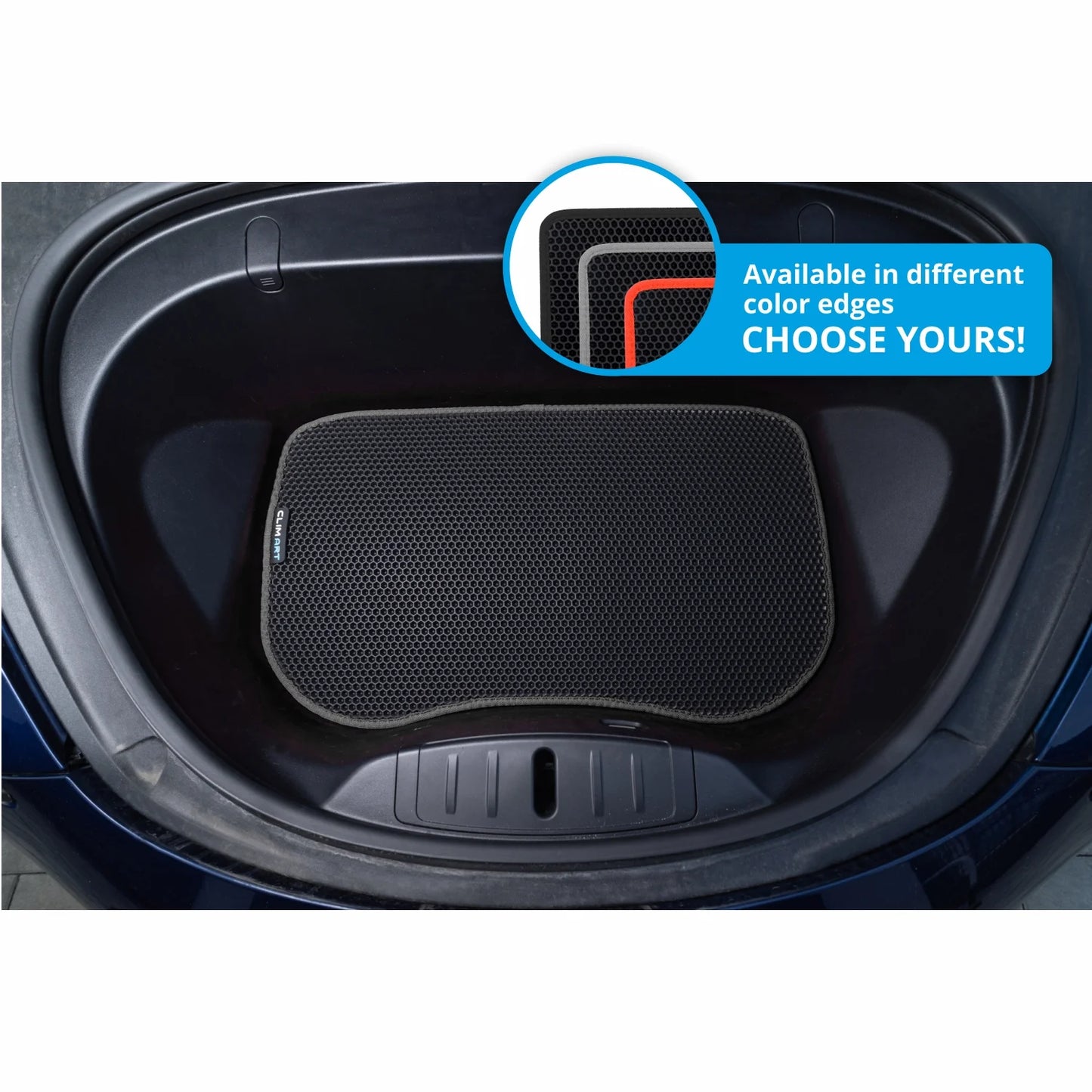 CLIM ART Cargo Liner for Tesla Model 3 2017-2025 Custom Fit Trunk Mat, with Honeycomb Dirtproof & Waterproof Technology - All-Climate, Heavy Duty, Anti-Slip Cargo Liner, Luggage - FL01117093