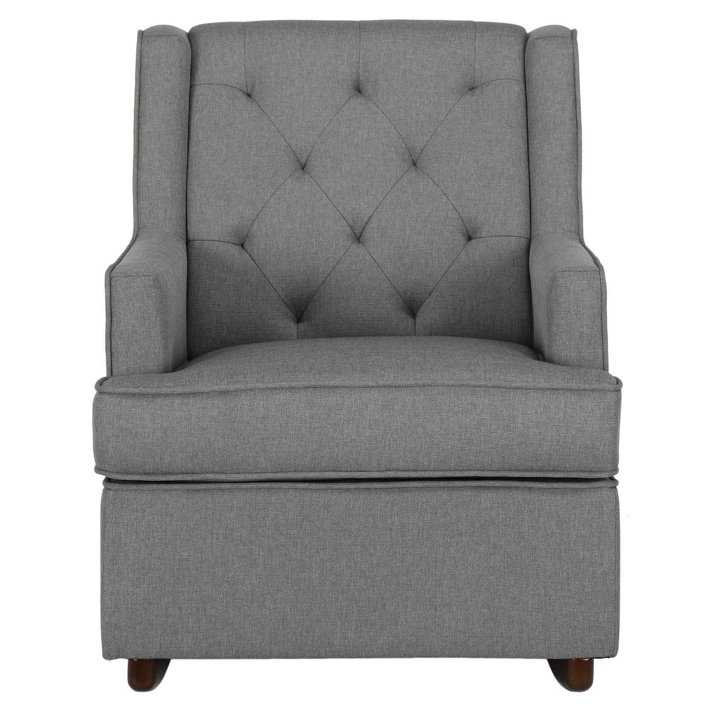 Baby Relax Bennet Transitional Wingback Nursery Rocker Chair. Gray