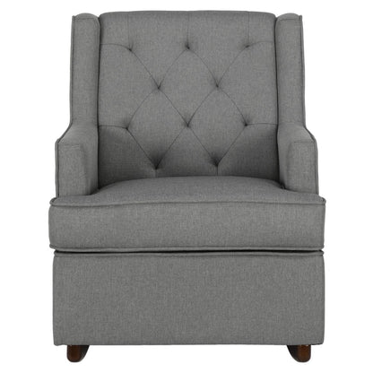 Baby Relax Bennet Transitional Wingback Nursery Rocker Chair. Gray
