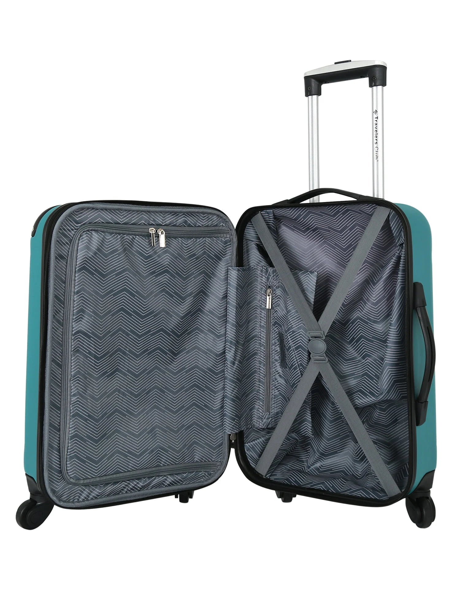 Travelers Club Chicago 20" Hardside Expandable Rolling Carry-on Luggage, Teal