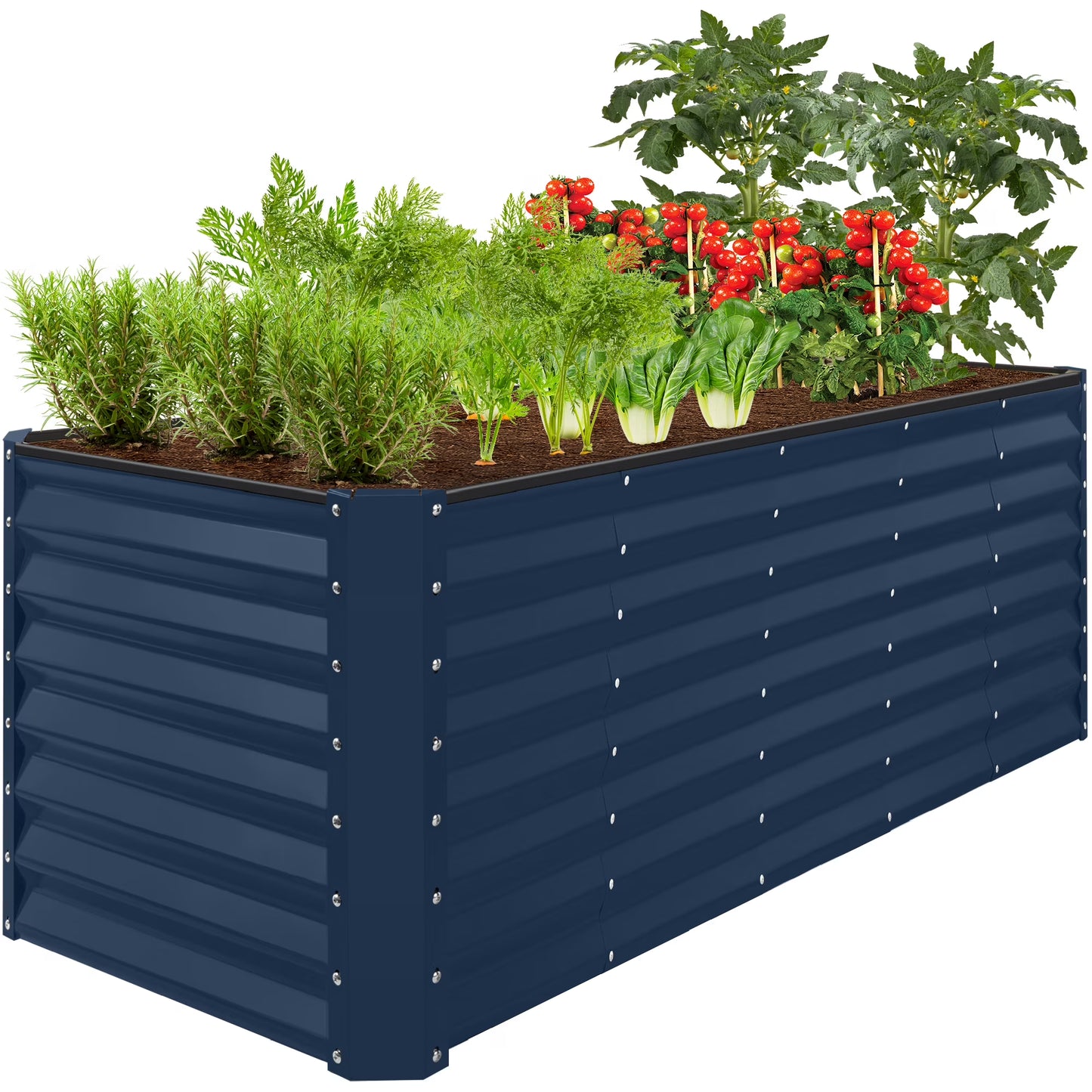 Best Choice Products 8x2x2ft Raised Metal Outdoor Garden Bed, Planter Box for Flowers, Vegetables, Herbs - Taupe