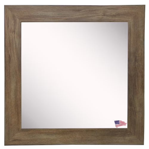 Rayne Rustic Light Walnut Square Wall Mirror