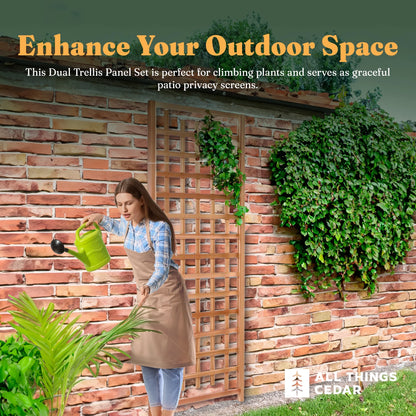 All Things Cedar TS33 Trellis Panel - Cedar Garden Trellis for Climbing Plants