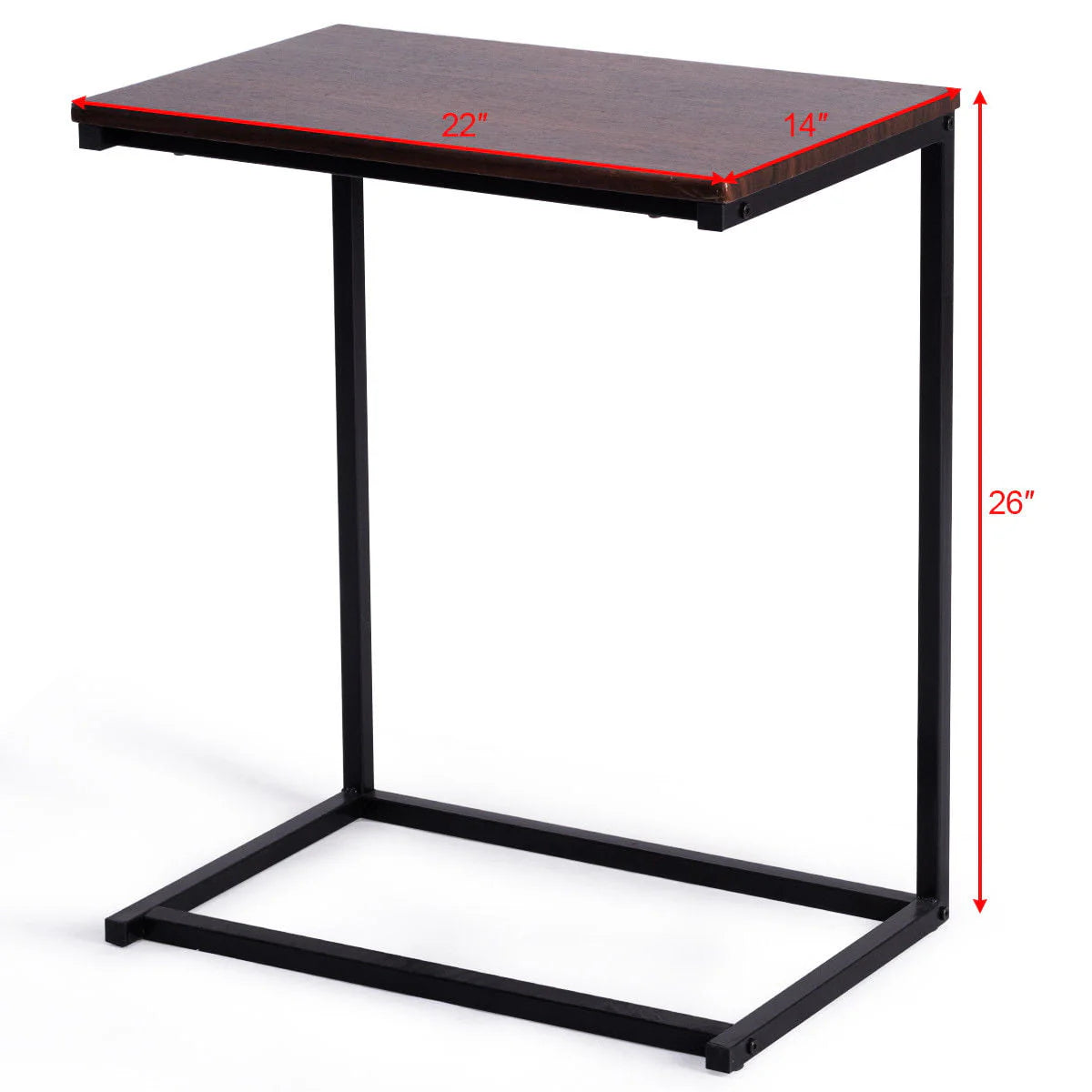 Gymax 26'' Laptop Holder Sofa Side End Table - Table Home Office Furniture