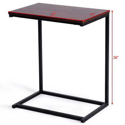 Gymax 26'' Laptop Holder Sofa Side End Table - Table Home Office Furniture