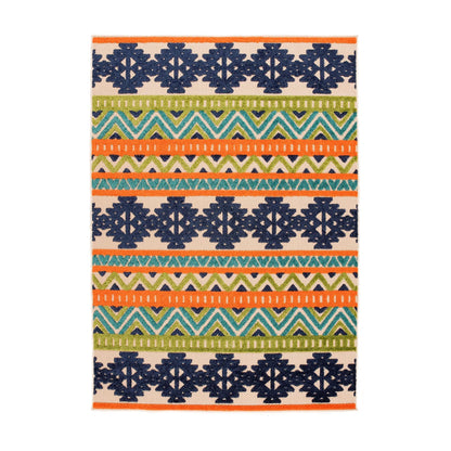 World Rug Gallery Contemporary Geometric Bohemian Indoor/Outdoor Area Rug - Multi 5' x 7'