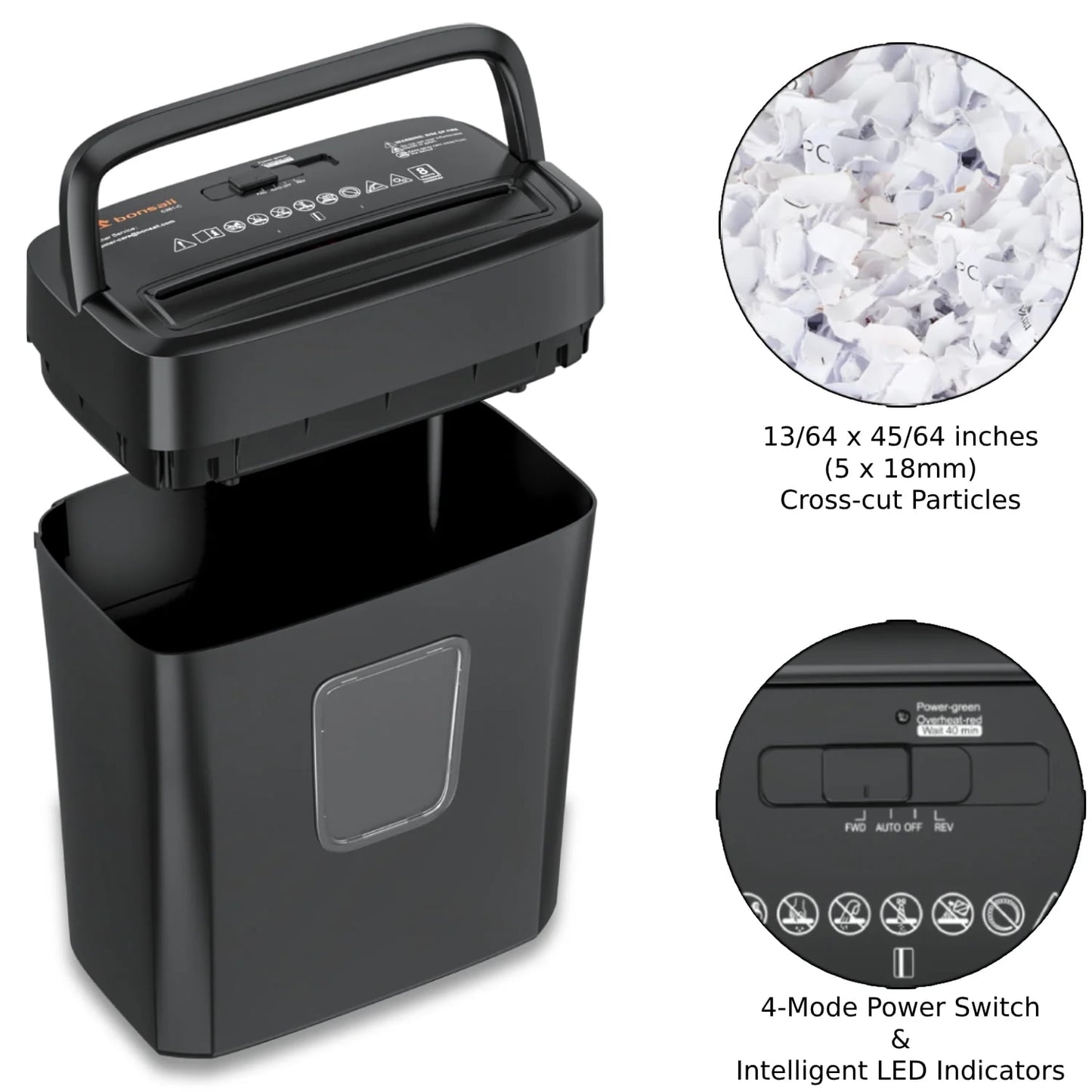 8-Sheet Cross Cut Paper Shredder for Home Office Use