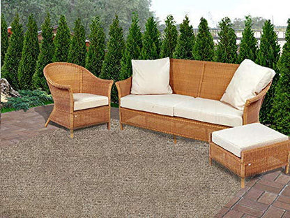 3x5' Toast - Indoor Outdoor Custom Cut Area Rug Carpet Runners with a Premium Fabric Finished Edges