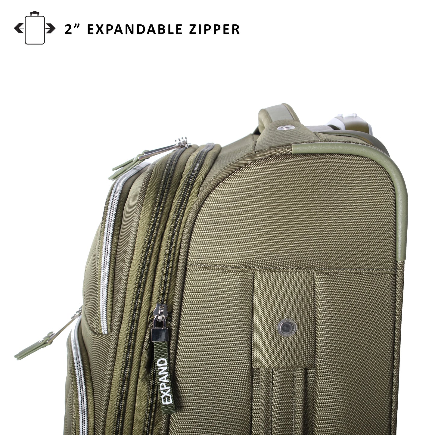 MADDEN NYC, Aesthetic Soft Side 20" Expandable Carry-on Luggage, Olive