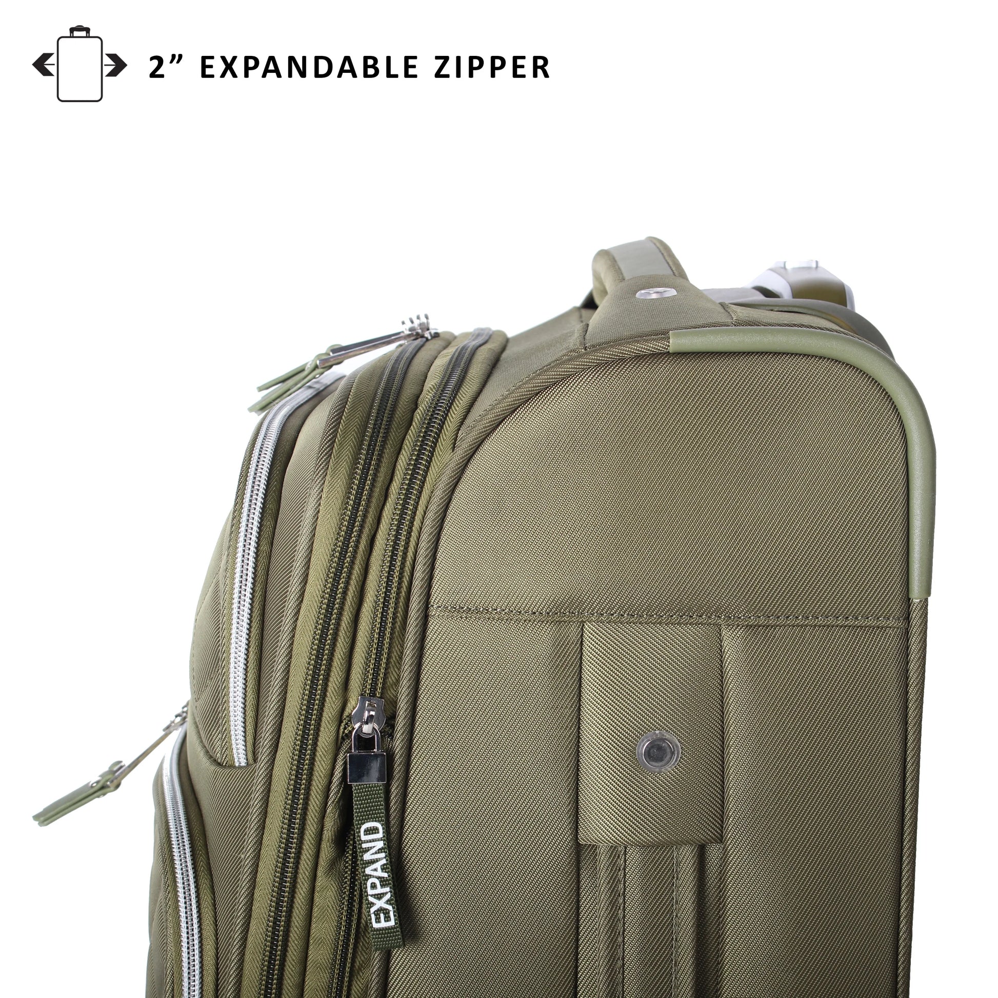 MADDEN NYC, Aesthetic Soft Side 20" Expandable Carry-on Luggage, Olive