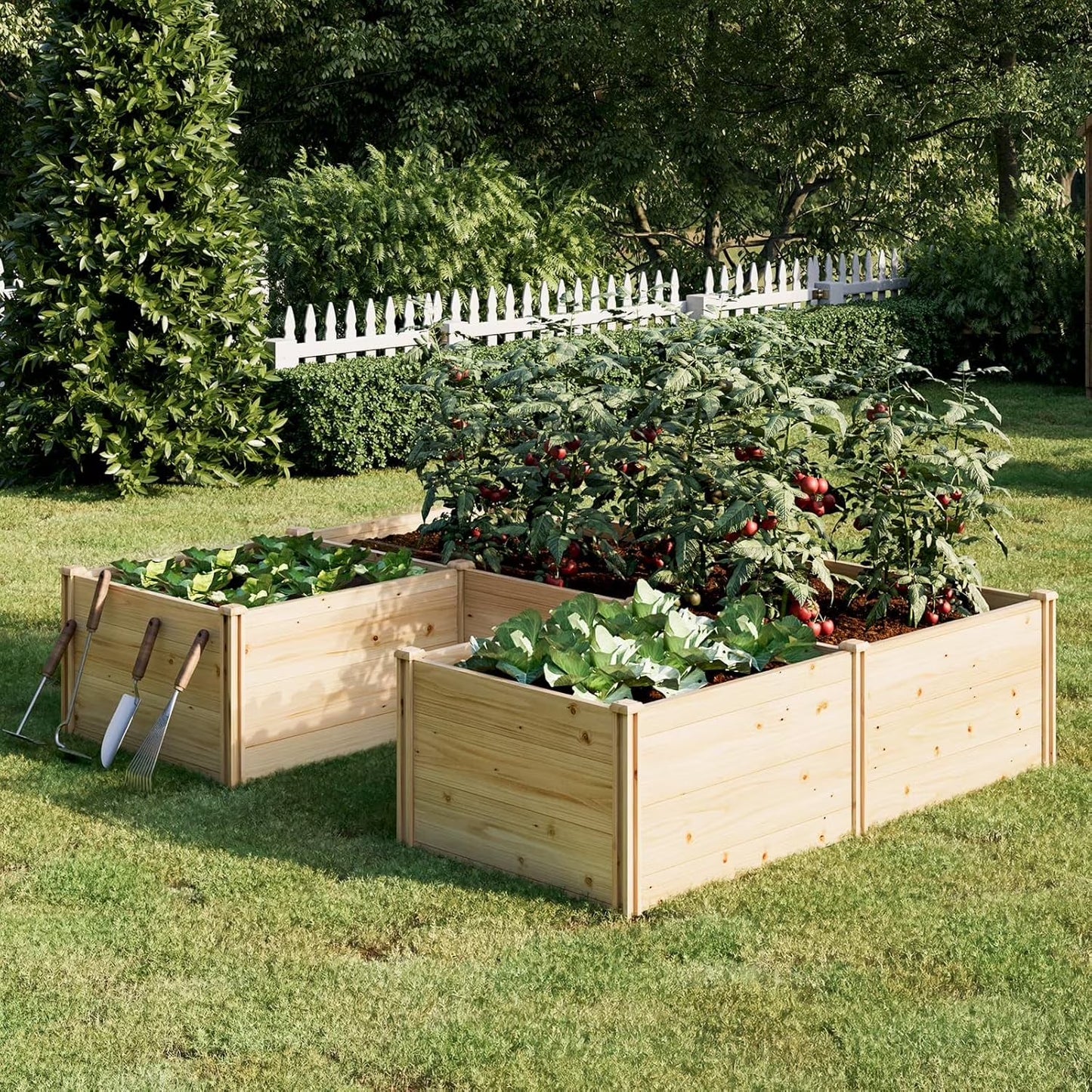 Jocisland Wooden Raised Garden Bed for Outdoor, Deep Large Planter Box for Gardening, Vegetables, Flowers, Herbs8°6°2FT