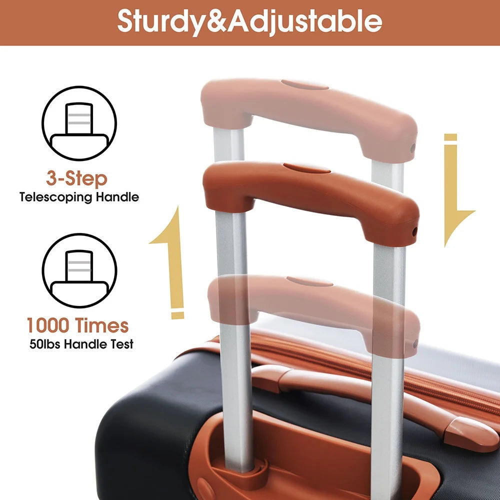 Spaco Hardshell Luggage Sets 2Pcs + Bag Spinner Suitcase with TSA Lock Lightweight 20" + 28"