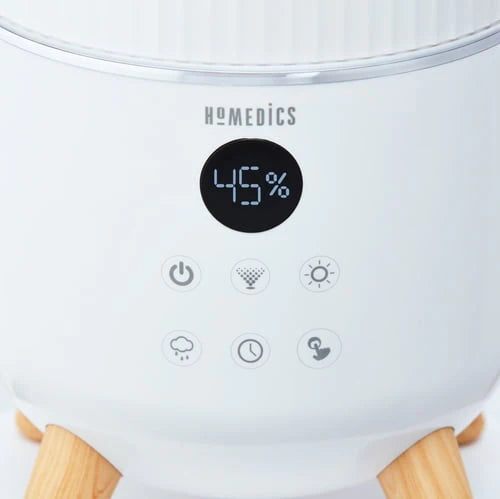 HoMedics Total Comfort Deluxe Ultrasonic Humidifier Top Fill, Large Humidifier for for Bedroom, Plants, Office - Top-Fill 1.47 Gallon White UHE-CMTF91