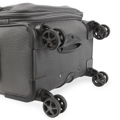 Brookstone Harbour 22" Softside Carry-on Spinner Luggage - Dark Charcoal