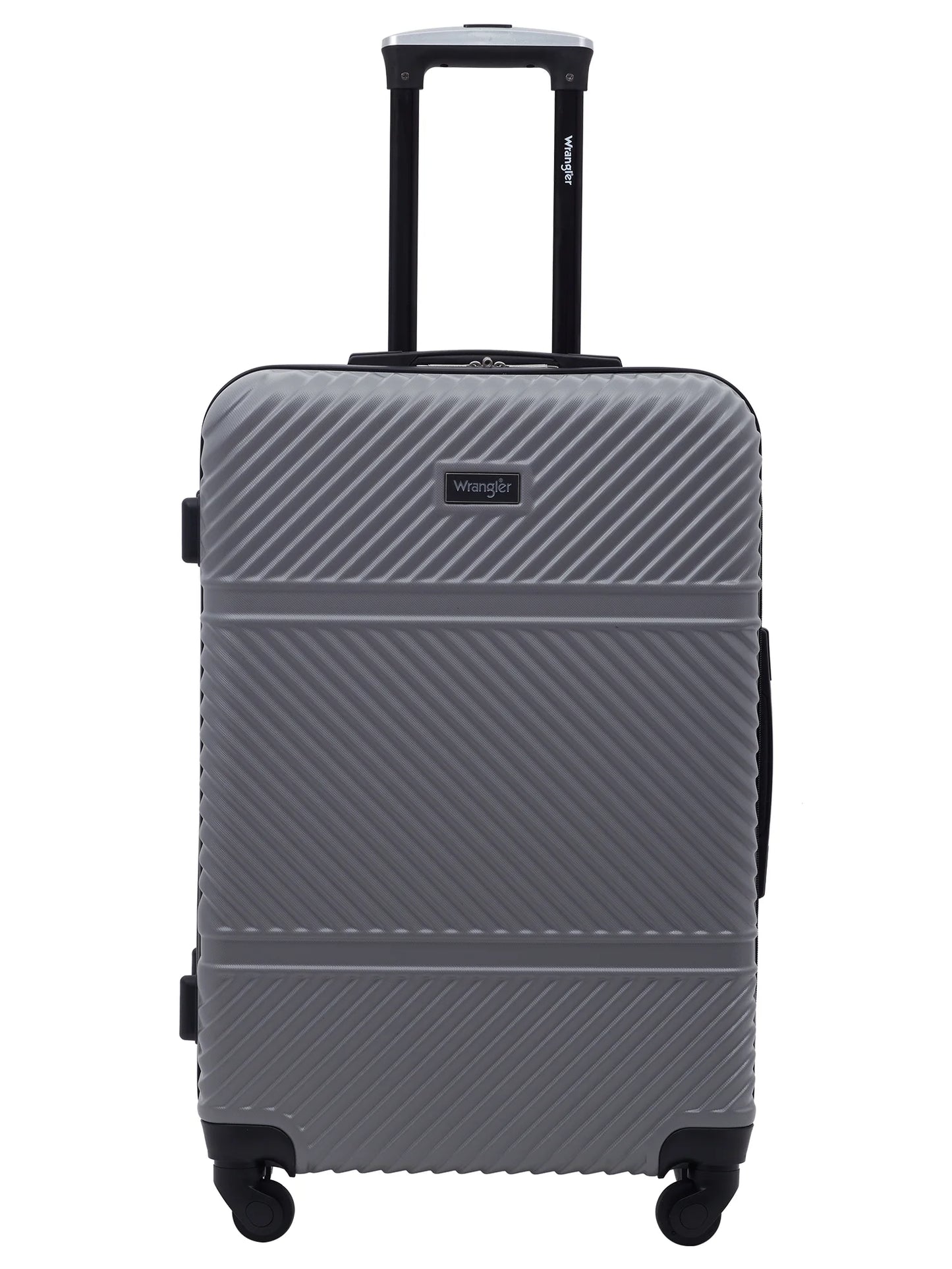 Wrangler 4 Pc. ABS Spinner Luggage Set with 20" & 25" Suitcases and Packing Cubes, Sharkskin