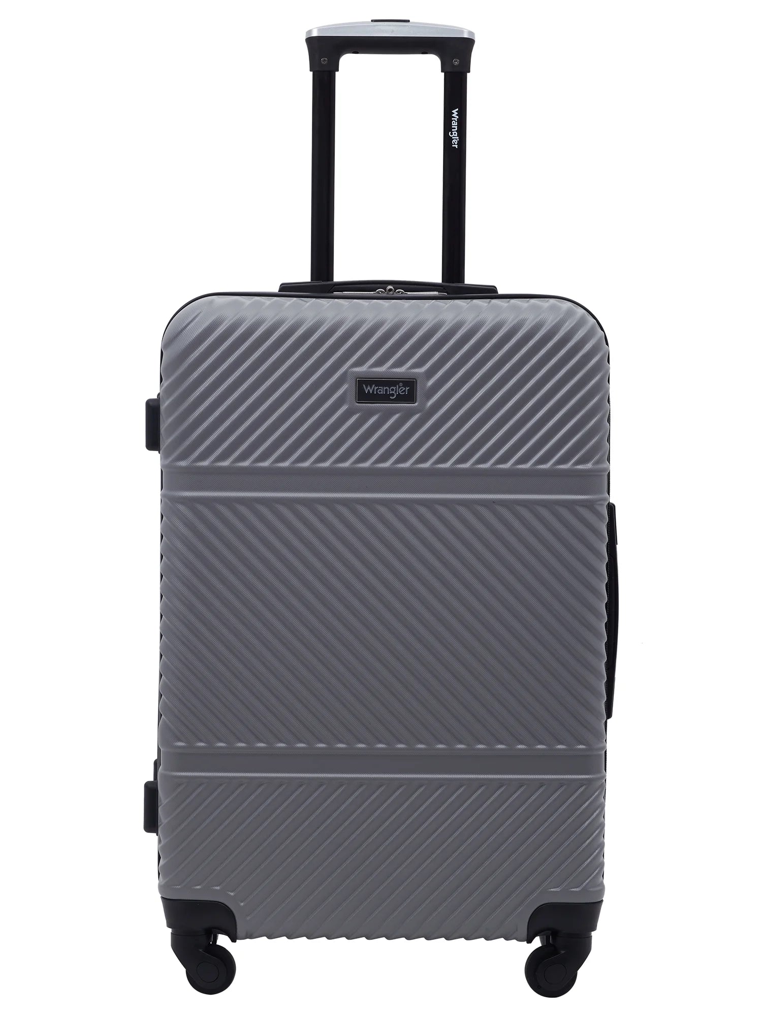 Wrangler 4 Pc. ABS Spinner Luggage Set with 20" & 25" Suitcases and Packing Cubes, Sharkskin