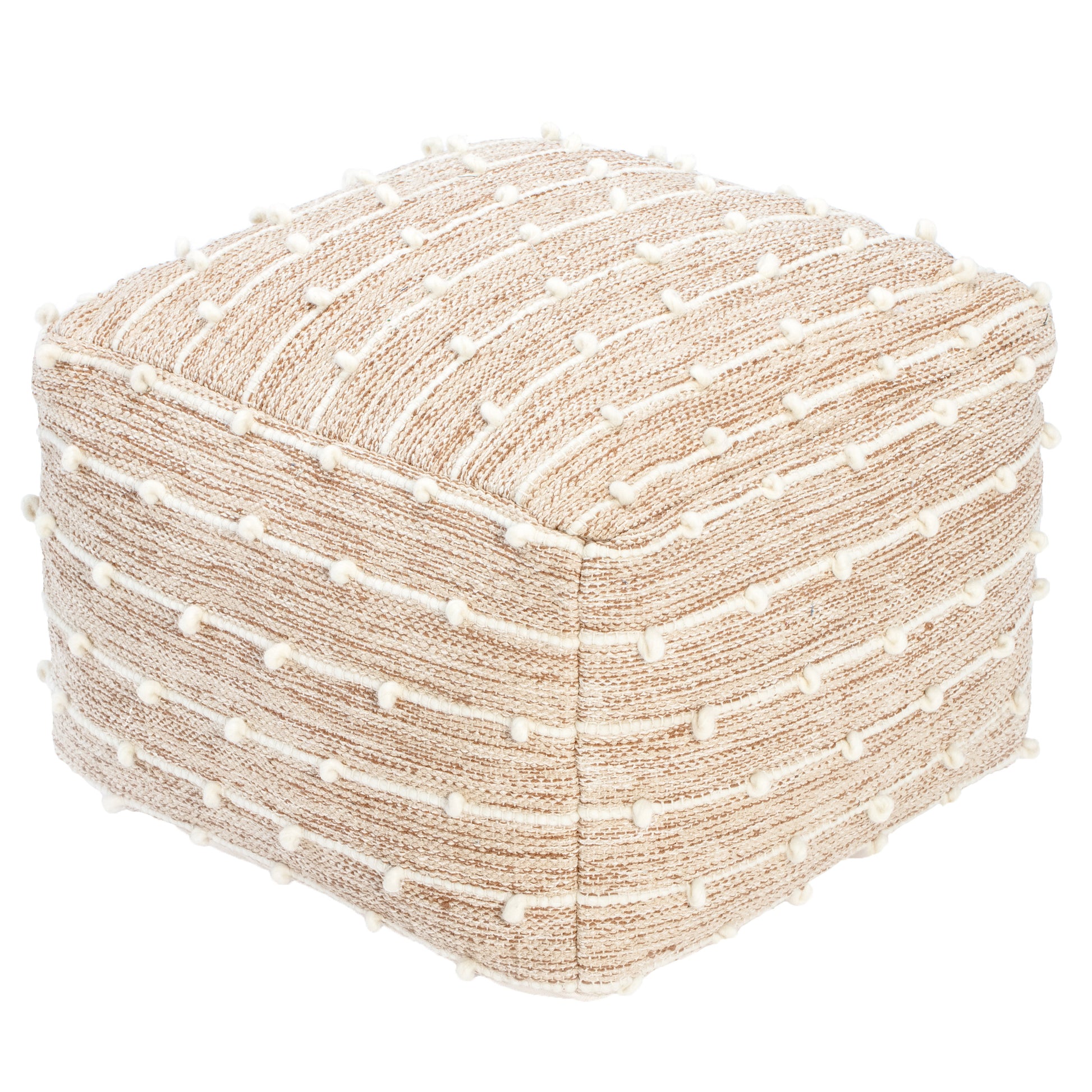Anji Mountain Handloom Pouf, Woven with Wool