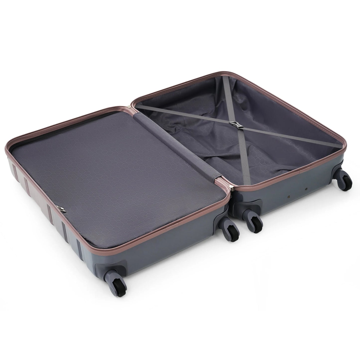 Hard Luggage Case Luggage Sets New Model ABS Hardshell 3pcs Clearance Luggage Hardside Lightweight Durable Suitcase sets Spinner Wheels Suitcase with TSA Lock 20''24''28''( golden),Travel Hard Case